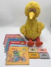 Vtg 1986 Big Bird Story Magic Ideal Sesame St Talking Toy  books  tapes WORKS