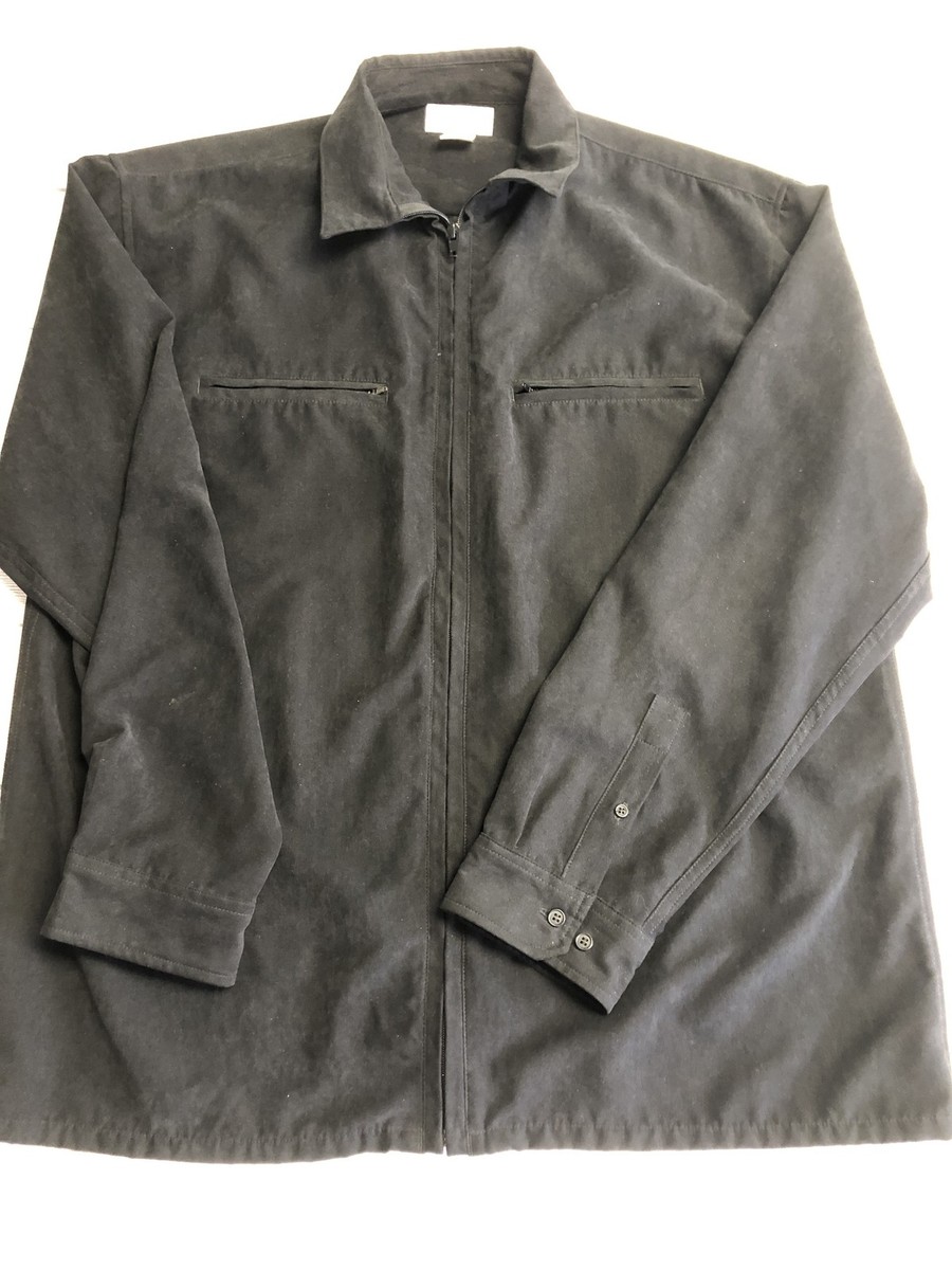 Knightsbridge Jacket Mens Large Full Zip Lined Shirt Collar