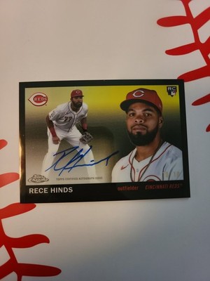 2025 Topps Chrome Platinum Rece Hinds Auto Black 10/10 Cincinnati Reds