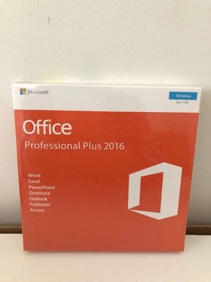 Microsoft Office Professional Plus 2016 - 32/64 Bit - Brand New & Sealed Box DVD