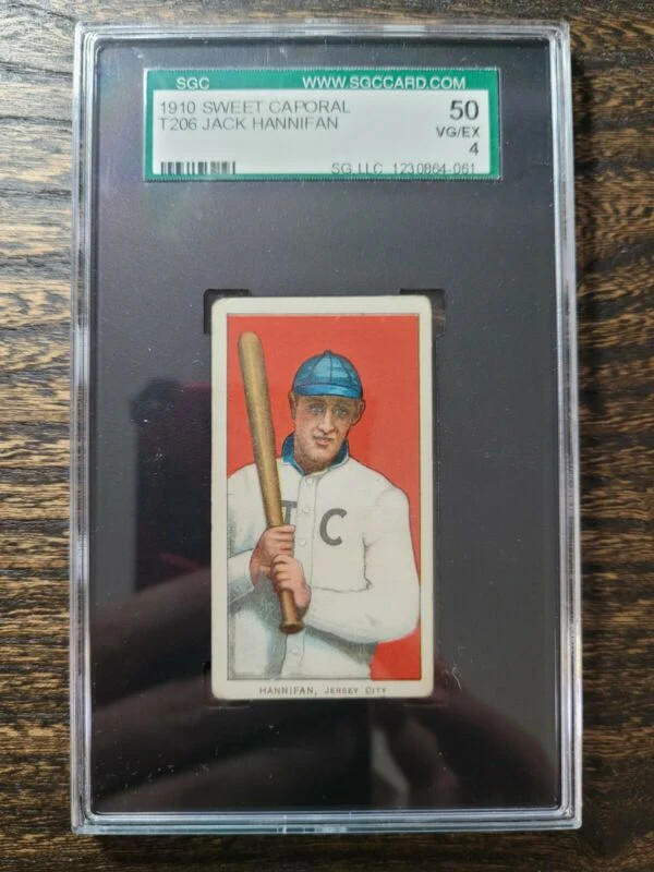 1909 T206 JACK HANNIFAN SWEET CAPORAL 350 VG EX SGC 4 JERSEY CITY SKEETERS