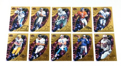 1997 Pacific Invincible Pop Cards Gold Prize Football Set (1-10)