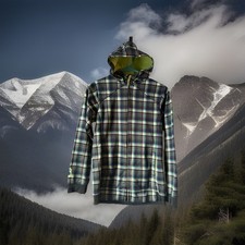 Burton DryRide Bright Flannel Print Hoody Sweatshirt Youth XL Zip Up  Snowboard