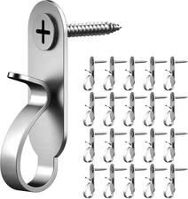 Stainless Steel String Light Hanger Hooks - 40 Pack for Outdoor Use