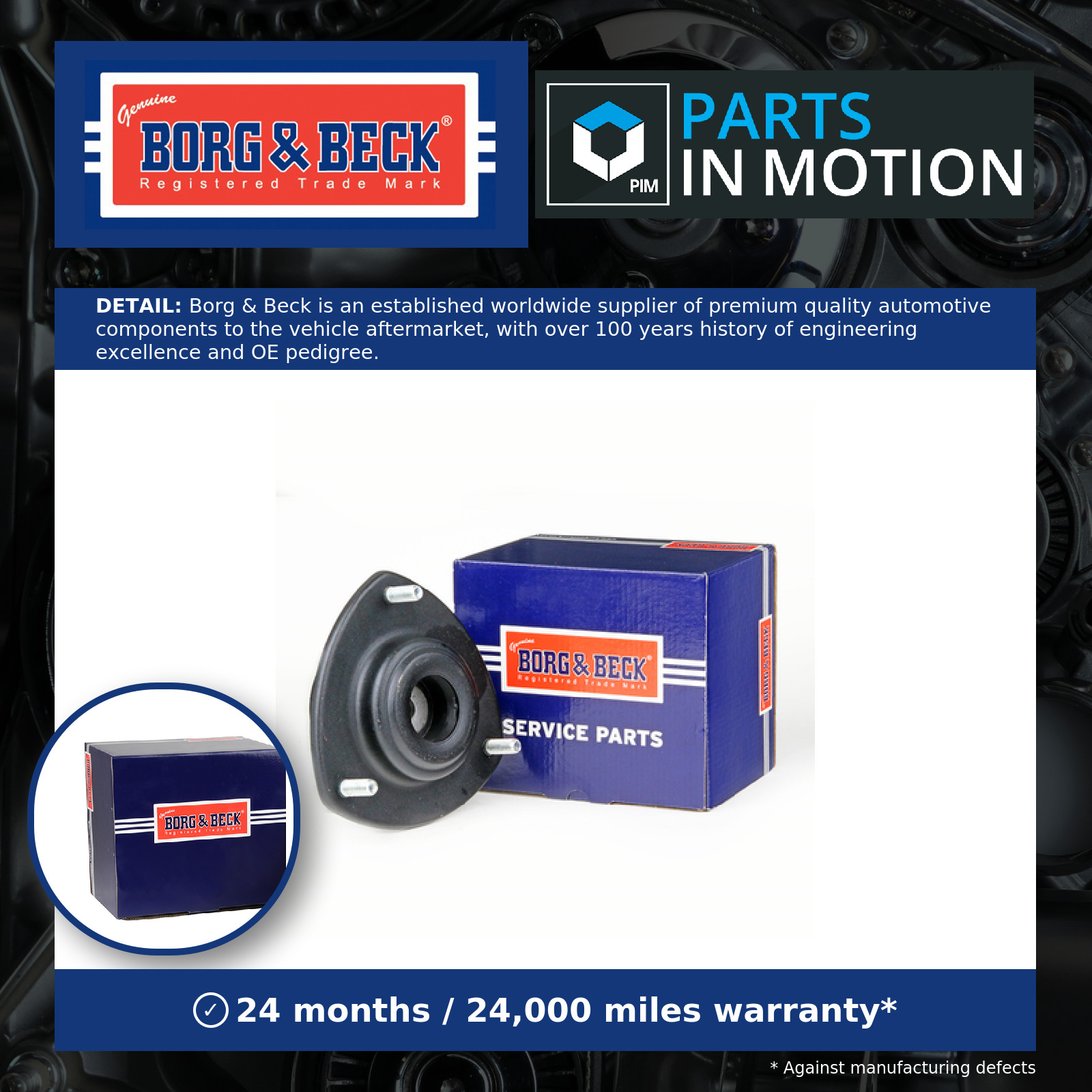 Top Strut Mounting Front BSM5392 Borg & Beck MR594347 Genuine Quality Guaranteed