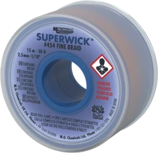MG Chemicals 454 (#4) 50 Foot Length of 0.100" (2.5mm) Width Fine Braid Solder W