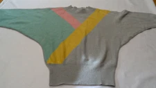 Raglan Sweater Woman Sz L 80s-90s Style 70% Lambswool 20% Angora 10% Nylon