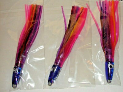 5 PACK Resin Head SALTWATER FISHING LURE TUNA,MARLIN,DORADO,MAHI LURES LOT 5 pc