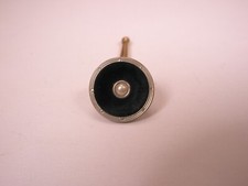 SINGLE 1 7/16" Round Black  White Gold Plated Vintage Formal Shirt Stud b122