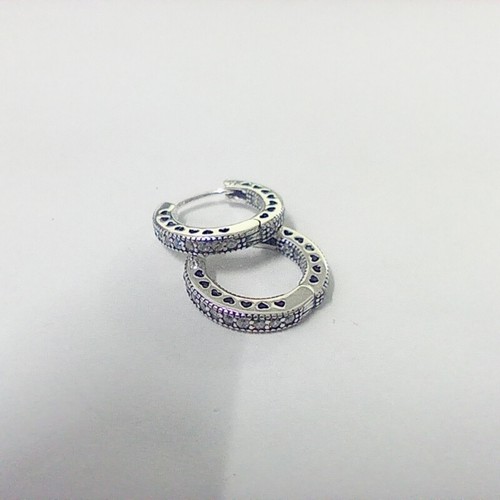 Hoop Earrings S925 Silver UK Pandosra Hearts Of PANDORA ALE - Picture 3 of 4