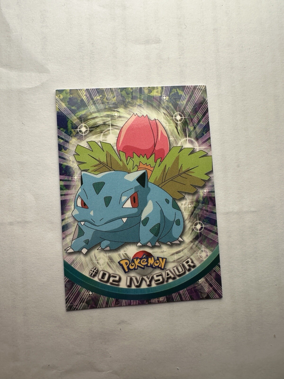 Ivysaur #02 Black Logo 1999 Topps Series 1 Pokemon TV Animation Card