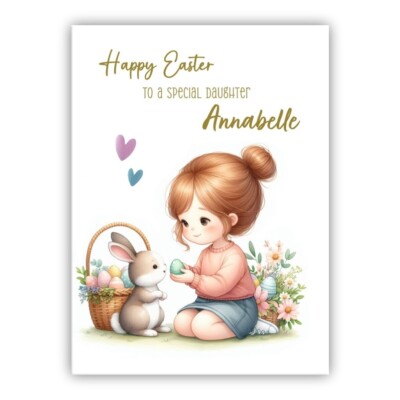 Personalisierte Osterkarte für Tochter, Enkelin, Nichte, Tante, Schwester, Sohn