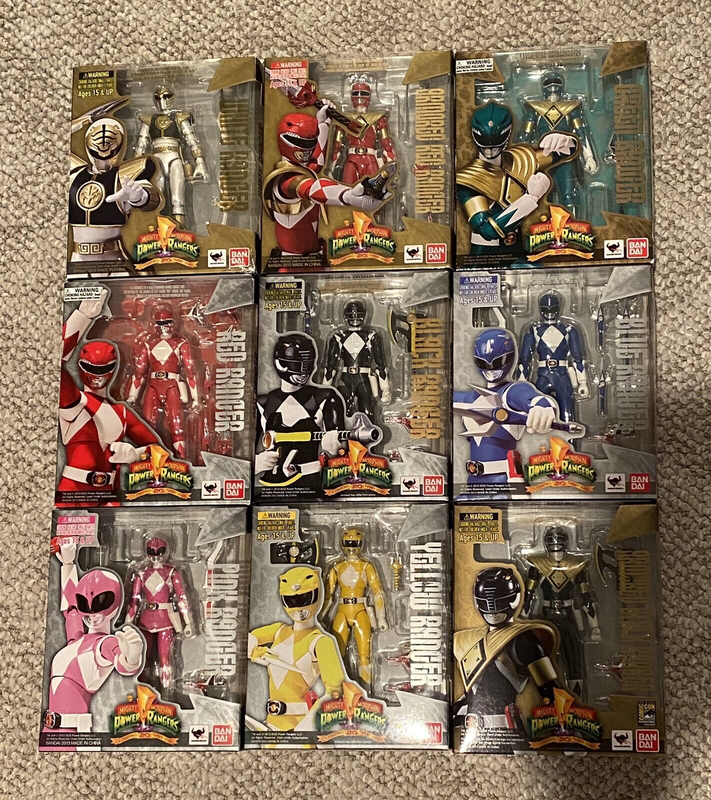 S.H. FIGUARTS MIGHTY MORPHIN POWER RANGERS MMRP COMPLETE SET OF 9 BANDAI  RARE