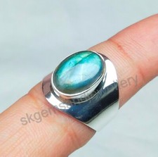 Natural Labradorite Ring 925 Sterling Silver Ring Boho Women Ring Gift For Her