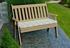 Poly 4 Ft Traditional English Garden Bench - Multiple Colors - Amish Made in USA