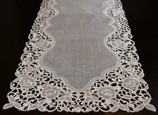 Organza Embroidered Lace Placemat Dining Table Runner Wedding Bridal Party