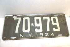 Antique New York license plate 1924  #70-979