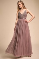 BHLDN Avery Beaded Sequins Maxi Dress Size 18