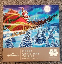 Hallmark MERRY CHRISTMAS TO ALL 550 piece puzzle Santa Claus COMPLETE