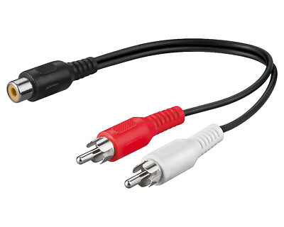1 Stück Y-Kabel Audio Cinch Kupplung > 2x Chinch St. Verteiler Splitter 0,2m