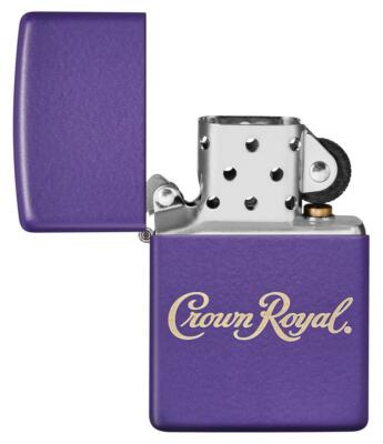 Zippo Purple Matte Windproof Lighter, Crown Royal Whiskey Logo