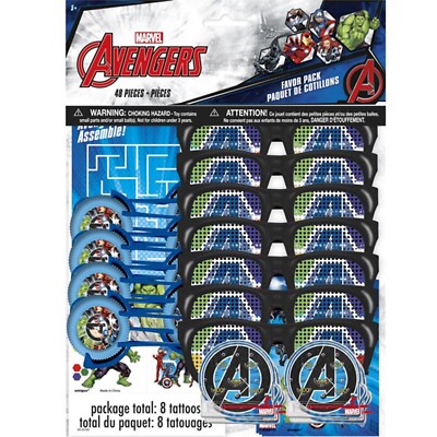 MARVEL AVENGERS FAVOR PACK (48pc)~ Birthday Party Supplies Toys Value Mega