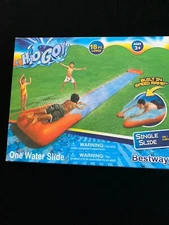 Bestway 52207E 18ft Single Water Slide, Built In Speed Ramp & Drench Pool