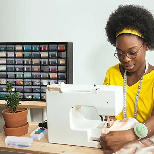 Small Parts Storage Cabinet Drawer Organizer Box Bin Craft 24 Drawers Bins Black - Image 2 of 4