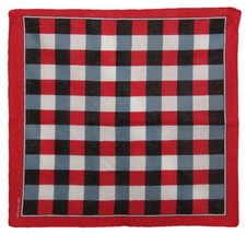 22"x22" Red/Black/White Plaid Checkered 100 Cotton Bandana