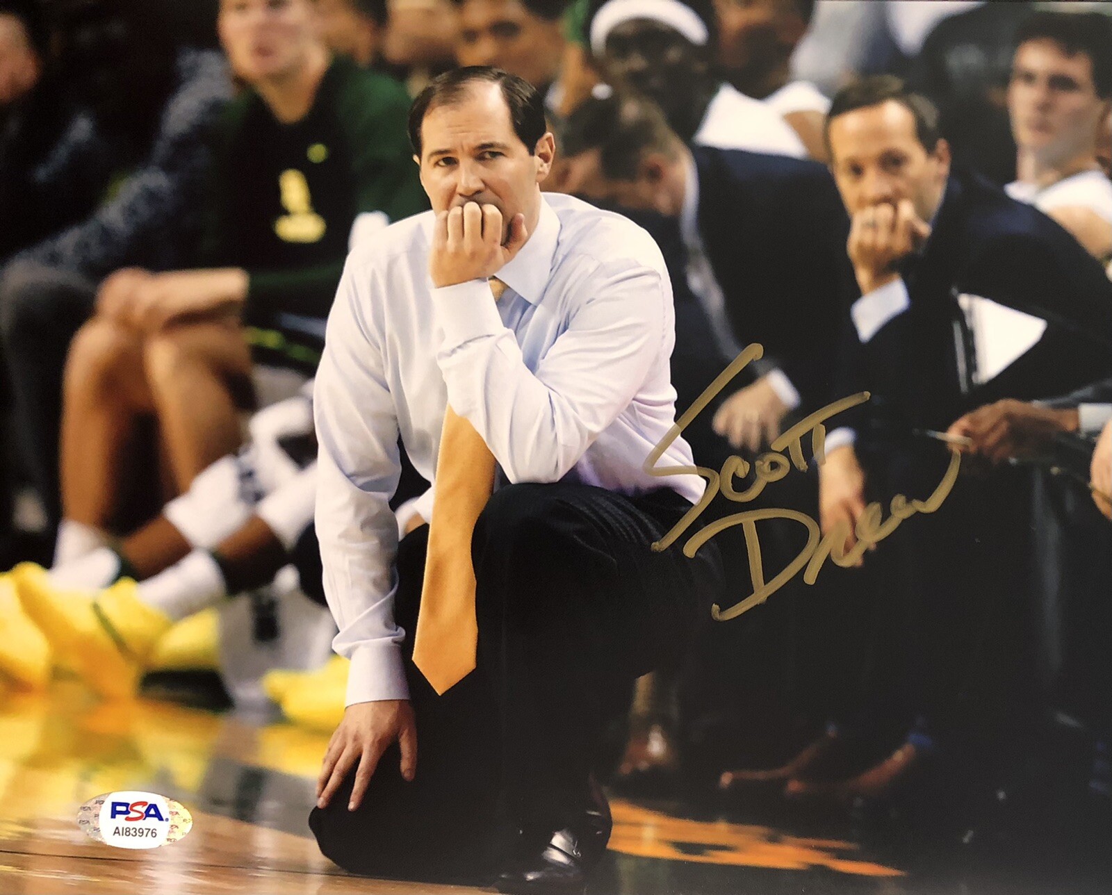 Scott Drew Autographed Signed Baylor Bears 8x10 Photo National Champs PSA/DNA 