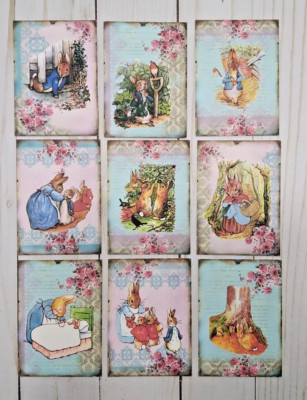 9 Beatrix Potter Peter Rabbit~Handmade~Journal Cards~Scrapbooks~Crafts