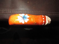 MW.A481: UNIQUE SMALL HAND PAINTED PENIS FOLK ART HANDLE ASH WALKING STICK CANE
