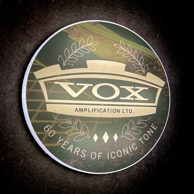 VOX VERSTÄRKUNG GITARREN Leucht LED Wandschild Musikinstrumente ELEKTRISCH