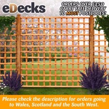 Budget Brown Square Trellis Dip Treated Multiple Heights 6ft Wide