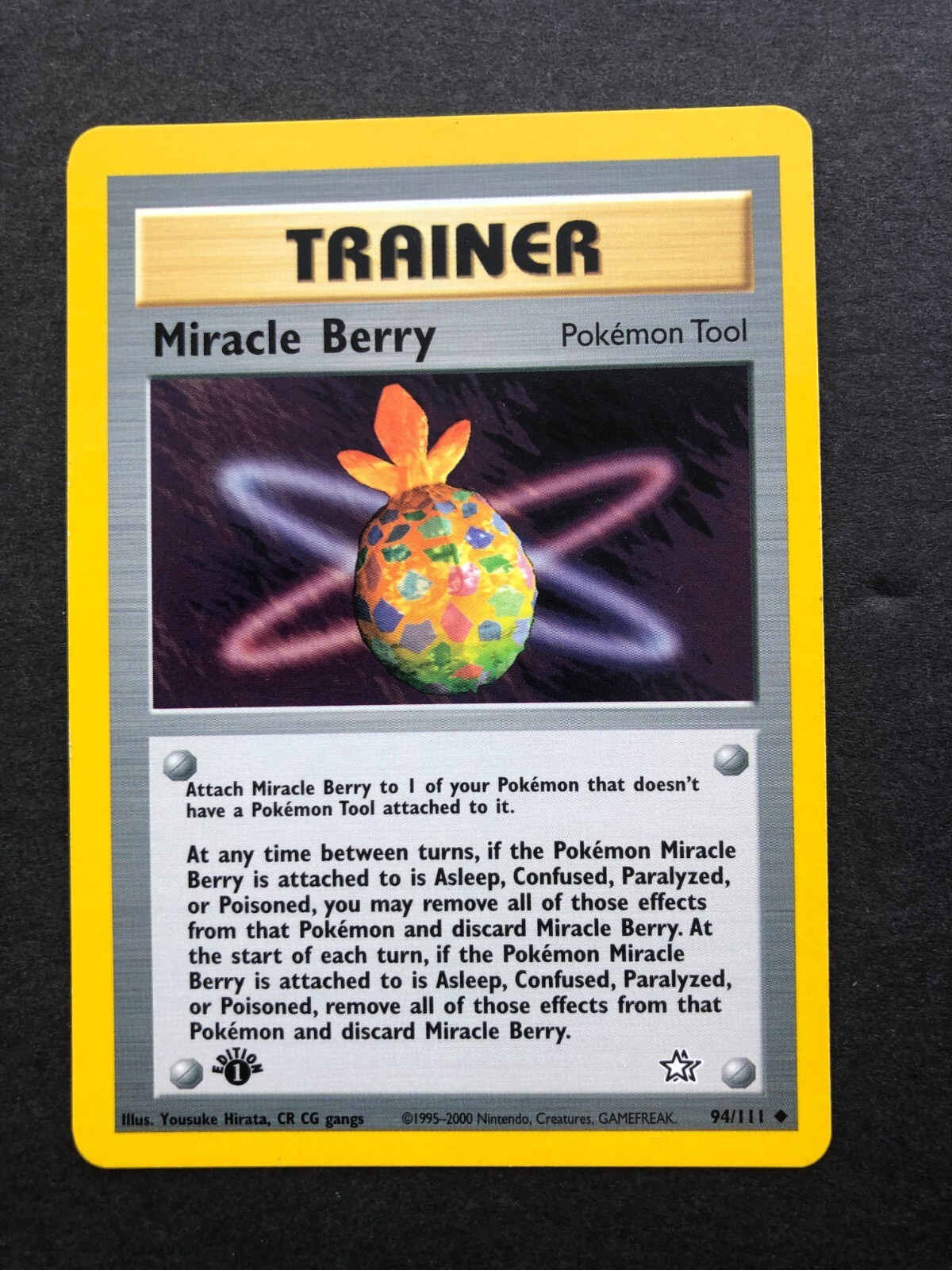 Miracle Berry 1st Edition Neo Genesis 94/111 Pokémon Card Uncommon Trainer  NM