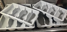 6 Vollrath Commercial Cutlery Bin Gray Compartment Tray Utensil Caddies. Used