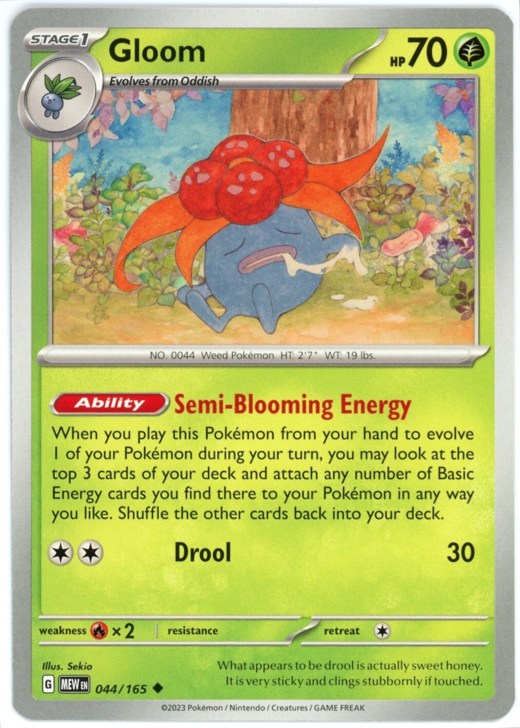 Gloom - 044/165 - Scarlet & Violet 151 (MEW) - Pokemon - NM