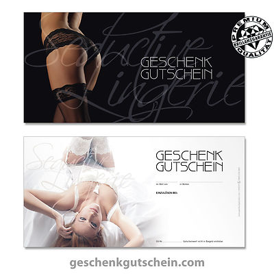 Gutscheinkarten ''DINlang'' für Mode, Dessous, Boutique, Lingerie  FA9259