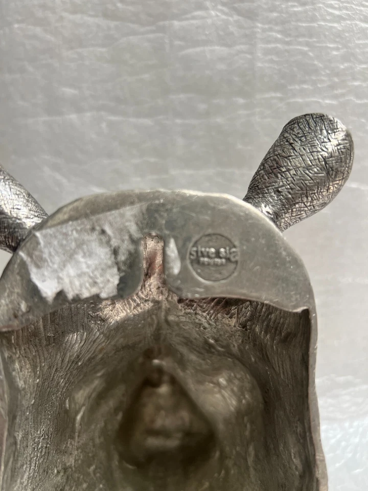 Rinoceronte de peltre vintage montaje en pared colgante rinoceronte Foto 4 de 4