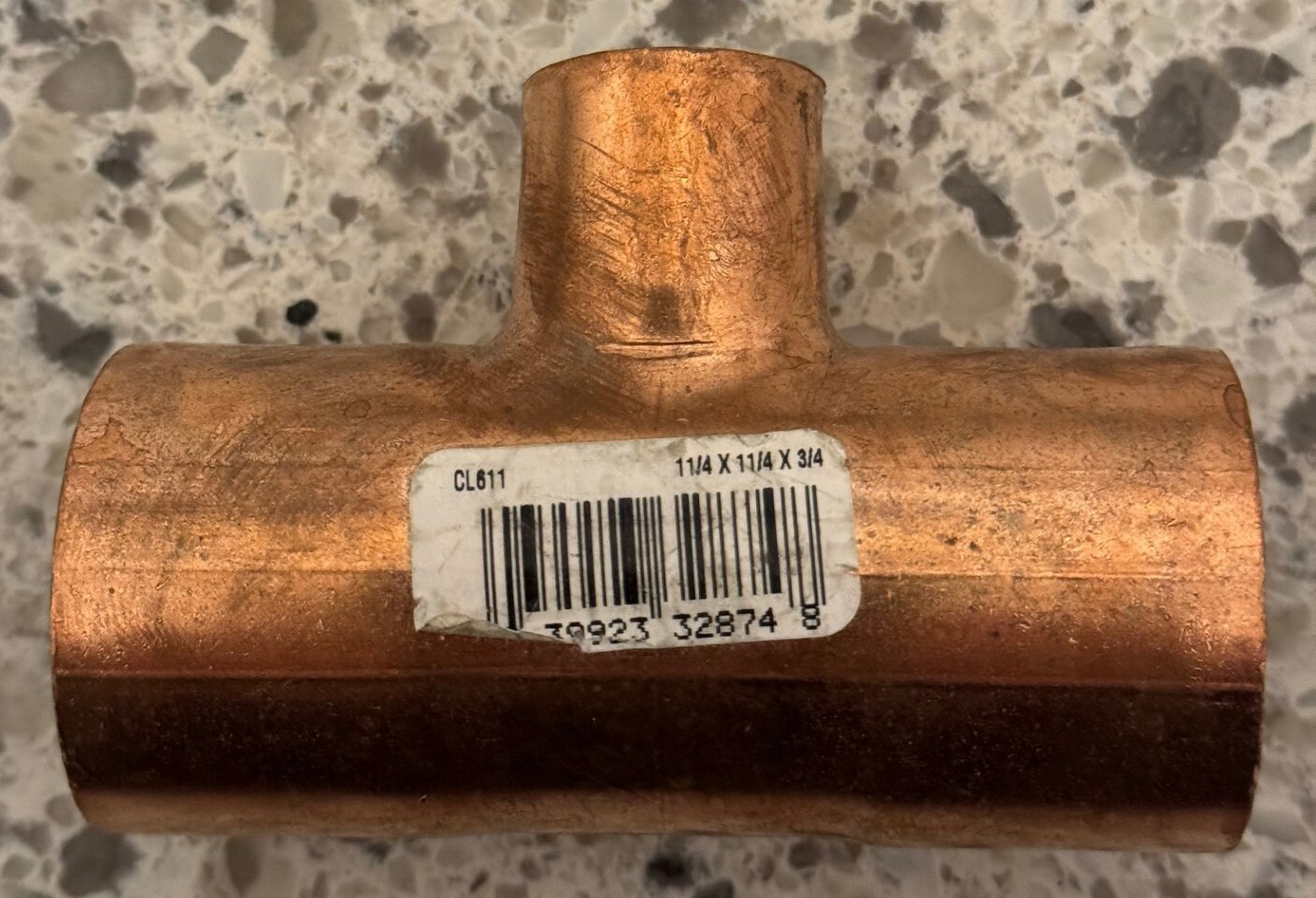 NIBCO 1 1/4-inch x 1 1/4-inch x  3/4-inch Copper Tee - NEW -  Plumbing Fitting
