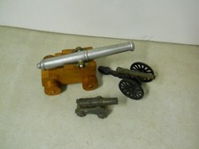 x3 Vintage Military Miniature Cannons