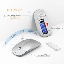 Wireless  Mouse Ultra Slim, MOOJAY 2.4G USB Quiet Compact Scissor