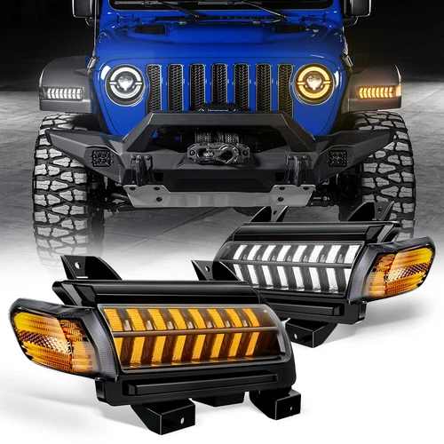 Sequential LED Turn Signal Lights for Jeep Wrangler JL 2018-26 Gladiator JT 20+