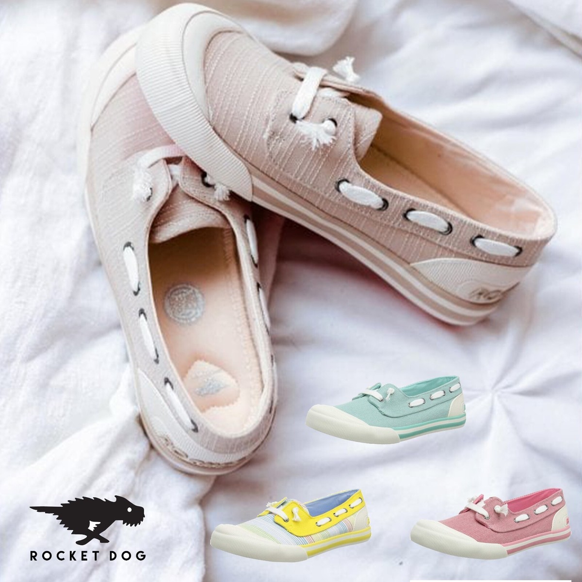 Womens Girls Rocket Dog Jazzin Jetty Davey Canvas Boat Shoe Trainer Size  RRP £45 - Main Image