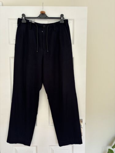 Dries Van Noten Drawstring Penny Trousers Navy Blue Size 46 - Picture 1 of 5