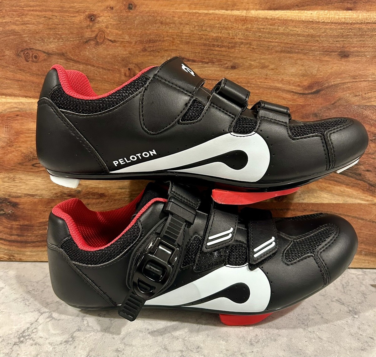 PENXZT Chaussures de cyclisme unisexes pour homme et femme, compatibles avec les crampons Peloton Look SPD SPD-SL Delta pour vélo d'intérieur, Noir/ blanc, 5 PENXZT Chaussures de cyclisme unisexes pour homme et femme, compatibles avec les crampons Peloton Look SPD SPD-SL Delta pour vélo d'intérieur, Noir/ blanc, 5