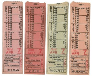 Scarce 4 Lot 1944 Wwii Youngstown Muni Ry Rr Bus Tickets For Mahoning Ford Plus Ebay