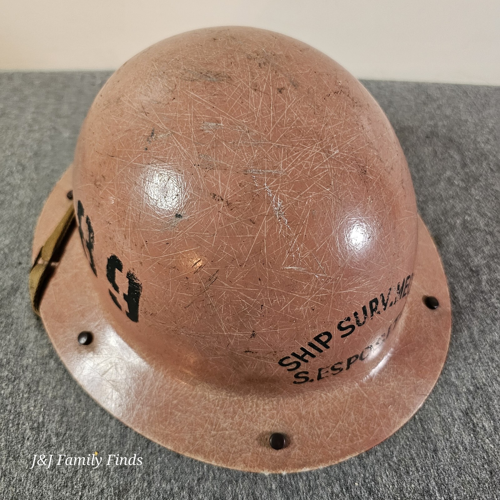 Vtg MSA Full Brim Brown Fiberglass Hard Hat Ironworkers Miner