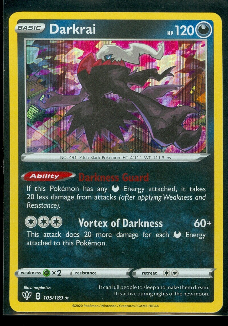 Pokemon DARKRAI 105/189 Darkness Ablaze - RARE HOLO - MINT Pokemon DARKRAI 105/189 Darkness Ablaze - RARE HOLO - MINT