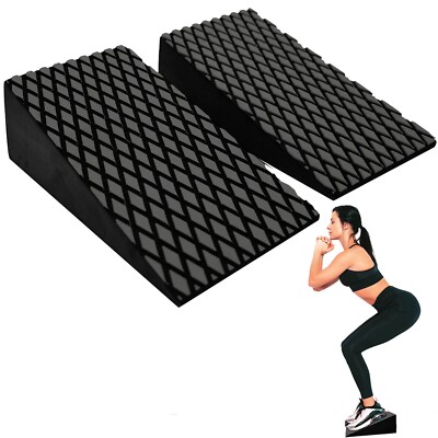 2PK Non-Slip Squat Wedge Block Ramp Heel Elevated Squat Wedge for Weight Lifting